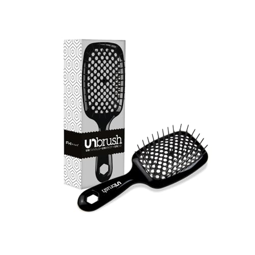 FHI HEAT Unbrush Wet & Dry Vented Detangling Hair Brush, Black