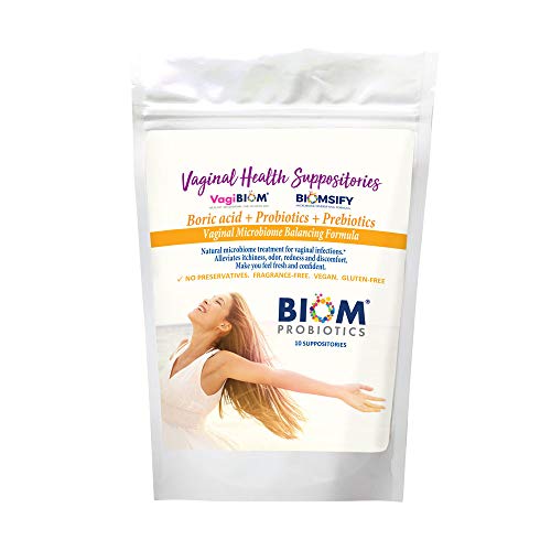 Biom Probiotics Prebiotics Boric acid Suppositories . Feminine Health Probiotic for Infections