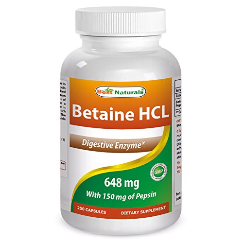 Best Naturals Betaine HCL 648 mg 250 Capsules