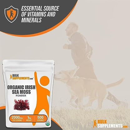 BULKSUPPLEMENTS.COM Organic Irish Sea Moss Powder - Sea Moss Supplement