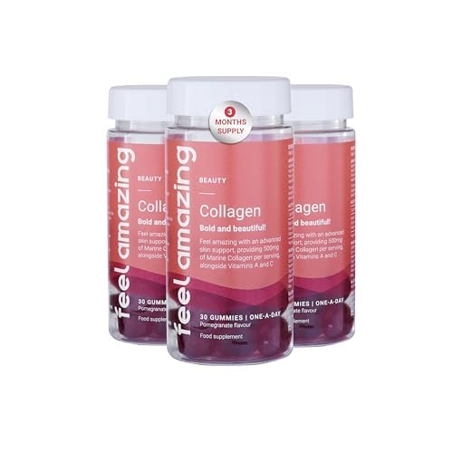 Collagen Gummies with Vitamins A and C, 500mg of Marine Collagen Per Serving, Advanced Skin Support,