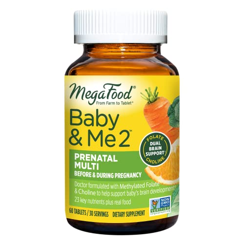 MegaFood Baby & Me 2 Prenatal Vitamin and Minerals - Vitamins for Women - with Folate