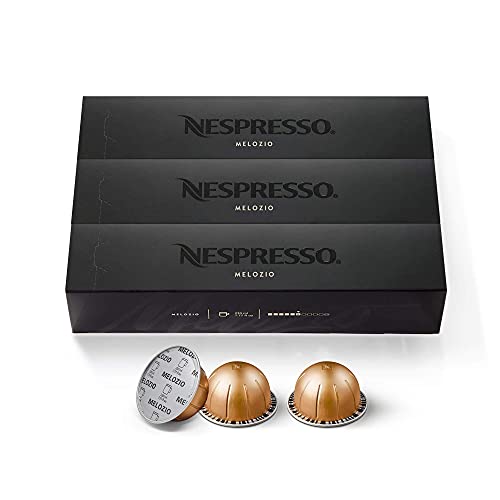 Nespresso Capsules Vertuo, Melozio, Medium Roast Coffee, 30-Count Coffee Pods