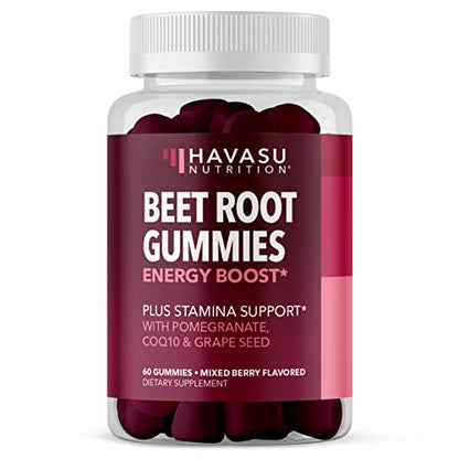 Beet Root Gummies with COQ10 Energy Supplement | Nitric Oxide Supplement for Healthy 