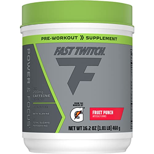 Fast Twitch, Caffeinated Pre-Workout Supplement Mix, Fruit Punch, 1.01lb (Pack of 1) 