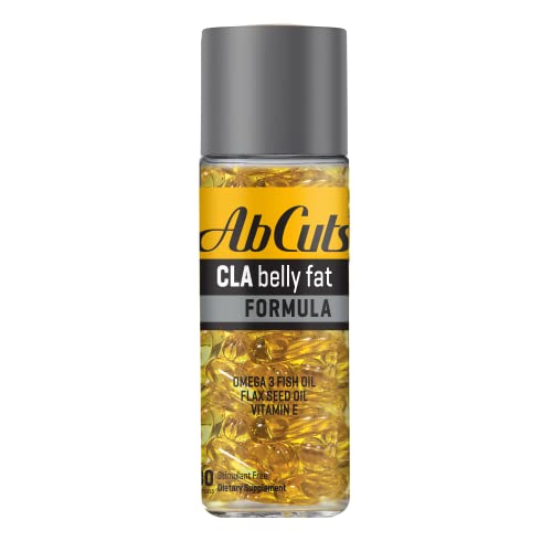 Ab Cuts CLA Belly Fat Formula - 80 Easy-to-Swallow Softgels - Omega 3 Fish Oil, Flaxseed