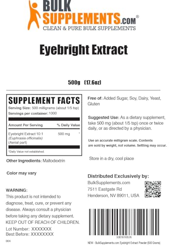 BULKSUPPLEMENTS.COM Eyebright Extract Powder - Eye Bright Extract - Eye Supplement