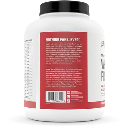 Levels Grass Fed 100% Whey Protein, No Hormones, Strawberry, 5LB