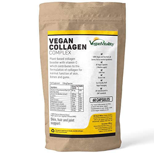 Vegan Collagen Supplement for Skin, Hair, Nails, Joints & Bones with