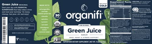 Organifi Green Juice - Organic Superfood Powder - 90-Day Supply - Organic Vegan Greens