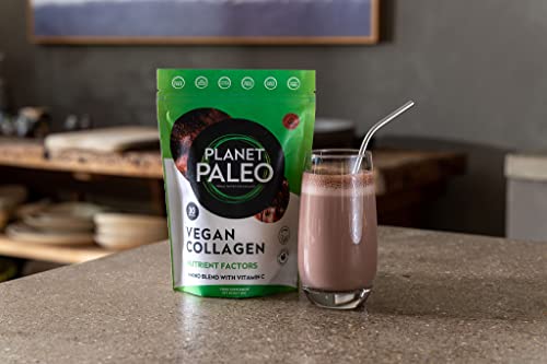 Planet Paleo Vegan Collagen (Chocolate, 255g) - Vegan Collagen Powder - High Protein