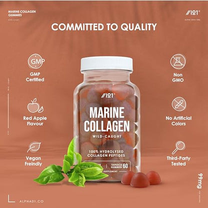 Marine Collagen Gummies - Wild-Caught Marine - Tapioca Based - High Potency Hydrolysed Marine Collagen Gummies