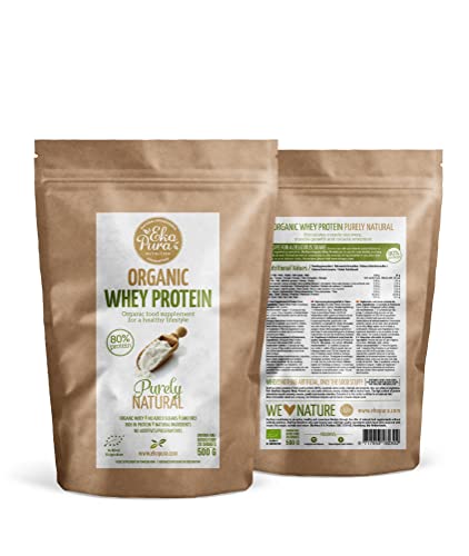 Ekopura Organic Whey Protein 500g | 80% Protein | Hormone Free, GMO-Free, Soy-Free, Additive Free