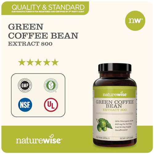 NatureWise Green Coffee Bean Extract - Pure Green Coffee Bean Capsules 800mg