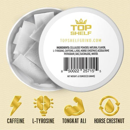 Top Shelf King Dip, Nootropic Energy Caffeine Pouches for Alpha Performance, Focus