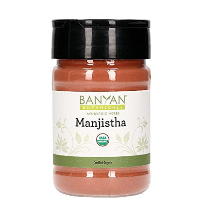 Banyan Botanicals Manjistha Powder, Spice Jar - USDA Organic - Rubia cordifolia - Cleanses