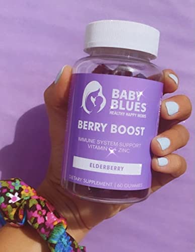 Baby Blues Berry Boost Elderberry Gummies for Moms - Immune Support with Zinc & Vitamin