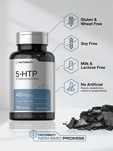 5HTP 400mg | 120 Capsules | 5-HTP Extra Strength Supplement | Non-GMO, Gluten Free