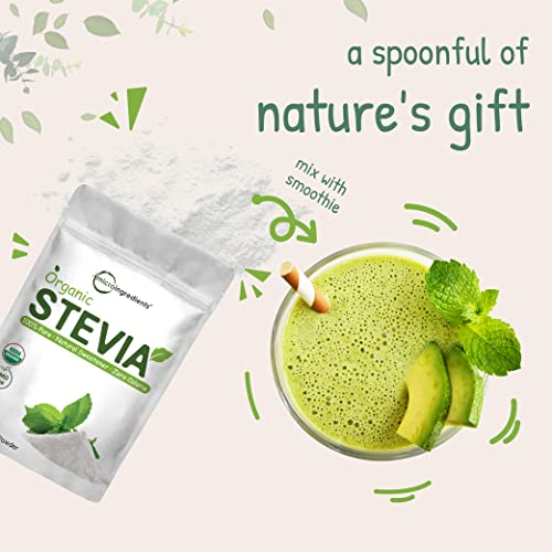 Pure Organic Stevia Powder, 4 Ounces, 706 Serving, Highest Grade Stevia Green