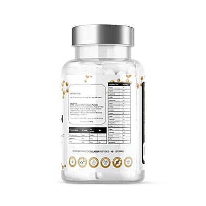 Pure Collagen Supplements Capsules Grass Fed Advanced Multi Collagen Peptides