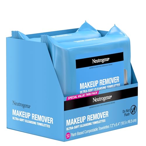 Neutrogena Makeup Remover Wipes, Ultra-Soft Cleansing Facial Towelettes