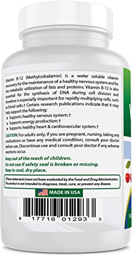 Best Naturals Vitamin B-12 as Methylcobalamin (Methyl B12), 6000 mcg 120 Sublingual