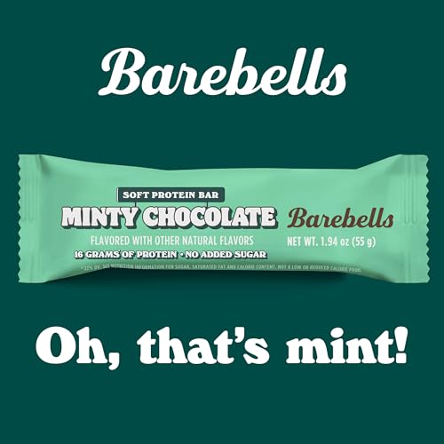 Barebells Soft Protein Bars Minty Chocolate - 12 Count, 1.9oz Bars - Protein Snacks