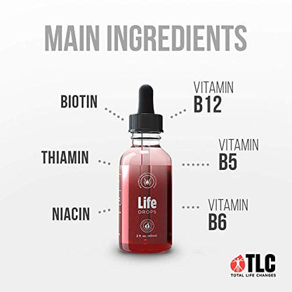 TLC IASO Life Drops Energy Booster - Cellular Metabolism Energy Supplement, Vitamin B12