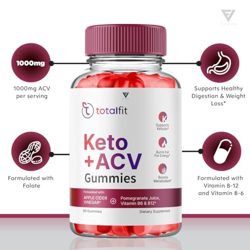 (2 Pack) Total Fit Keto ACV Gummies Advanced Apple Cider Vinegar Supplement Reviews