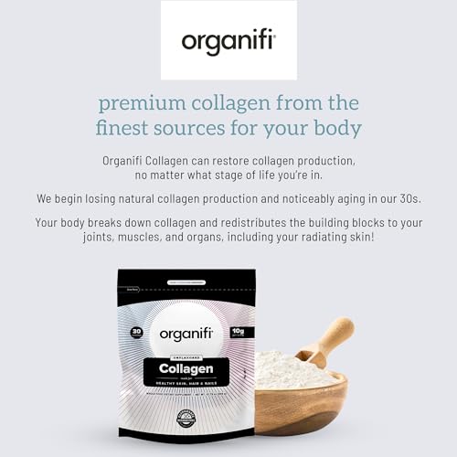 Organifi Collagen Powder - Fuller Hair, Stronger Nails, and Radiant Skin - Replenish