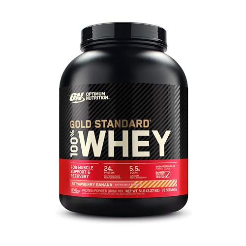 Optimum Nutrition Gold Standard 100% Whey Protein Powder, Strawberry Banana