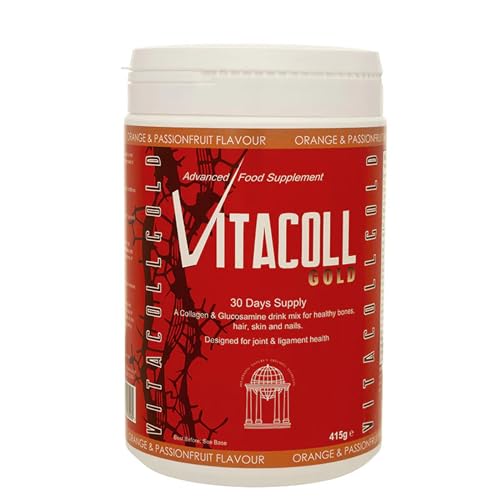 Vitacoll Gold Collagen Powder with Glucosamine Hydrochloride, Orange Passionfruit Flavor 415g