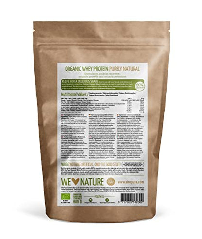 Ekopura Organic Whey Protein 500g | 80% Protein | Hormone Free, GMO-Free, Soy-Free, Additive Free