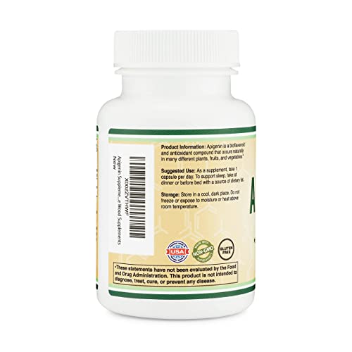 Apigenin Supplement - 50mg per Capsule, 120 Count (Powerful Bioflavonoid Found