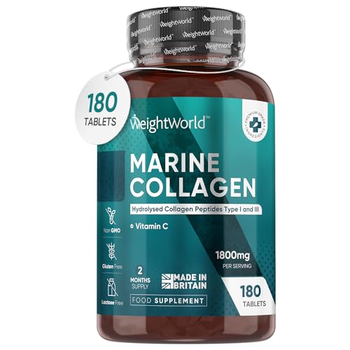 Hydrolysed Marine Collagen Tablets 1800mg - Collagen Supplements for Skin, Hair, and Slumber- for Men & Women