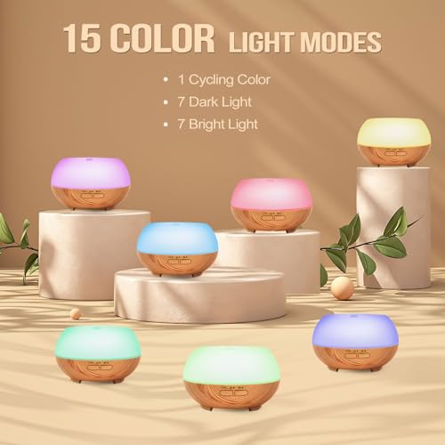 Aromatherapy Essential Oil Diffuser: Cool Mist Aroma Diffuser for Home - Colorful Light Create Ambience