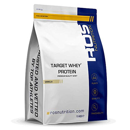 Whey Protein Powder | Vanilla | Target Whey Protein by ROS Nutrition | 1 Kg | 40 Servings |