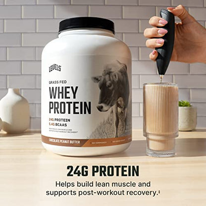 Levels Grass Fed 100% Whey Protein, No GMOs, Chocolate Peanut Butter, 5LB