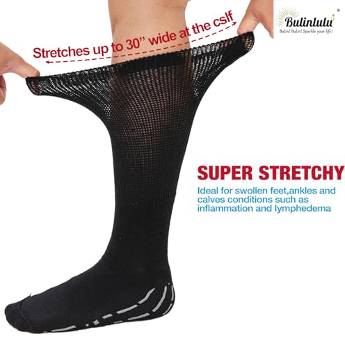 Bulinlulu Extra Width Diabetic Socks Women Men-4 Pairs Super Wide Edema