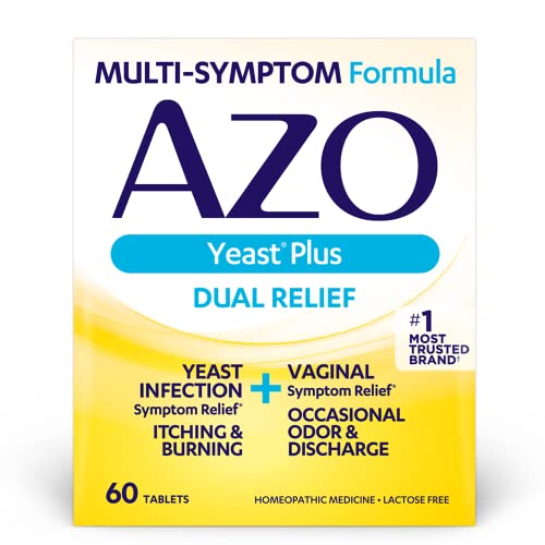 AZO Yeast Plus Dual Relief Tablets, Yeast Infection and Vaginal Symptom Relief, Relieves Itching & Burning