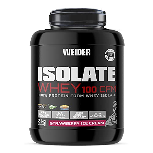 Weider Isolate Whey 100 CFM (2kg) Strawberry Ice Cream Flavour. Protein Powder with 25g Proteins