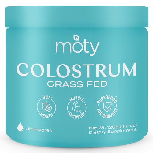 Moty Bovine Colostrum Grass Fed Powder Supplement for Gut Health, Muscle Recovery