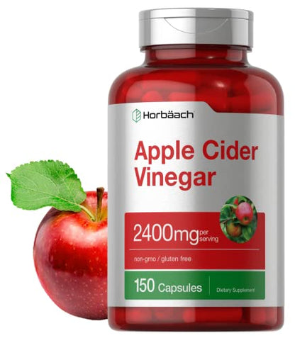 Horbaach Apple Cider Vinegar Capsules | 2400mg | 150 Count | Non-GMO, Gluten Free 