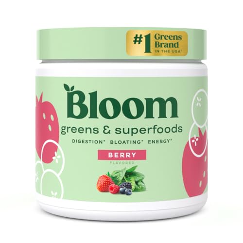 Bloom Nutrition Super Greens Powder Smoothie & Juice Mix (Berry)