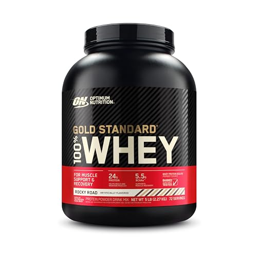 Optimum Nutrition Gold Standard 100% Whey Protein Powder, Rocky Road, 5 Pound 