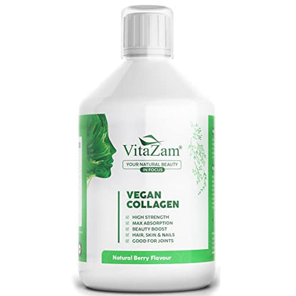 VitaZam Vegan Collagen Liquid 5000mg Hydrolyzed Collagen Peptides for Women 