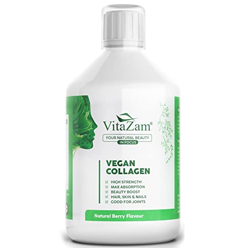 VitaZam Vegan Collagen Liquid 5000mg Hydrolyzed Collagen Peptides for Women 