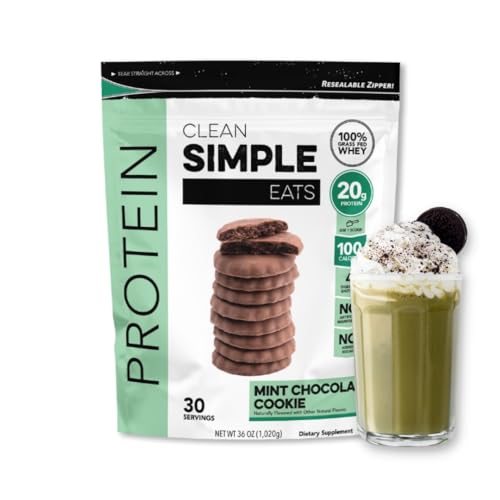 Clean Simple Eats Mint Chocolate Cookie Whey Protein Powder, Natural Sweetened