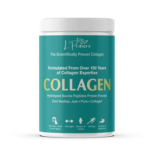 L Primero Collagen Peptides Powder 400g, Hydrolysed Unflavoured, Grass-Fed Bovine Bioactive Protein, Highly absorbable 18 Amino Acids, Keto