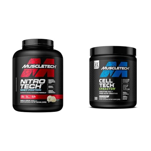 MuscleTech Whey Protein Powder Nitro-Tech | Isolate & Peptides & Cell-Tech Creactor 